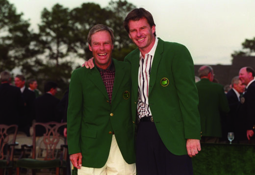 A brilliant final-round 67 in 1996 earned Faldo his third green jacket