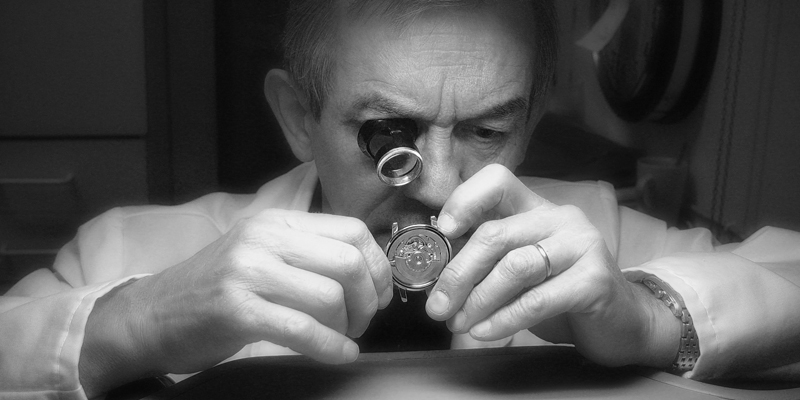Master watchmaker Gilbert Gudjonnsson at work