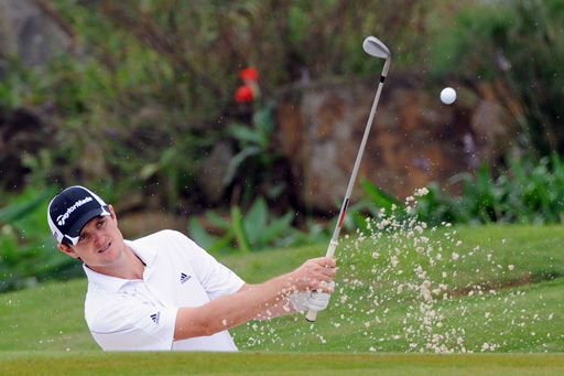 Justin Rose (shown) and partner Ian Poulter fired a brilliant 63 in the final-day foursomes to enable England to shoot up the standings