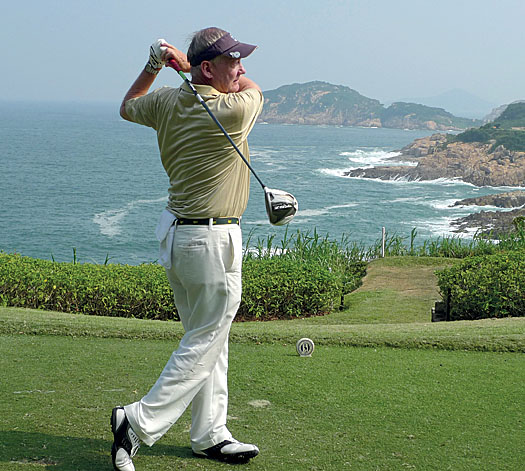 Jim Mailer at the 7th hole at Shek O Country Club