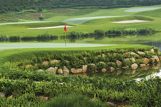 The 16th hole on the Zhang Course at Mission Hills, Shenzhen