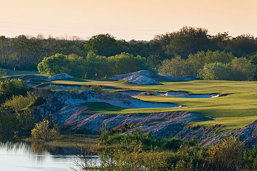 The seventh hole on the Bill Coore and Ben Crenshaw-designed Red Course