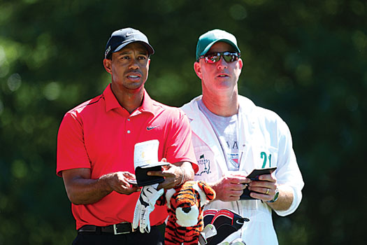 Tiger Woods, with his caddie Joe LaCava