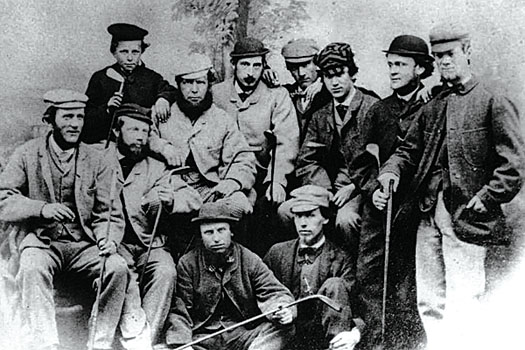 A group of early professionals with Park sitting on the far left