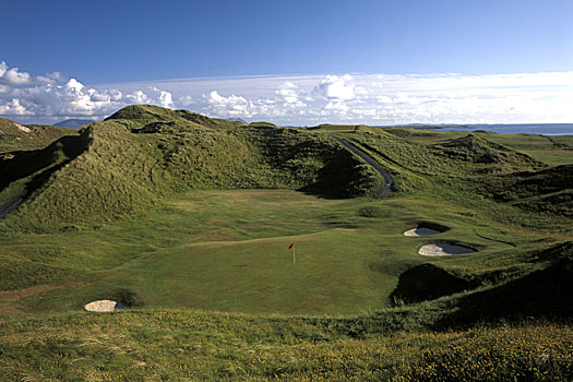 Enormous dunes frame many of the holes at charming Carne