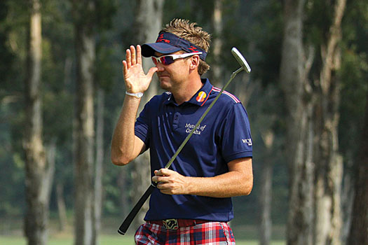 Ian Poulter living up to his reputation at the 2011 Hong Kong Open