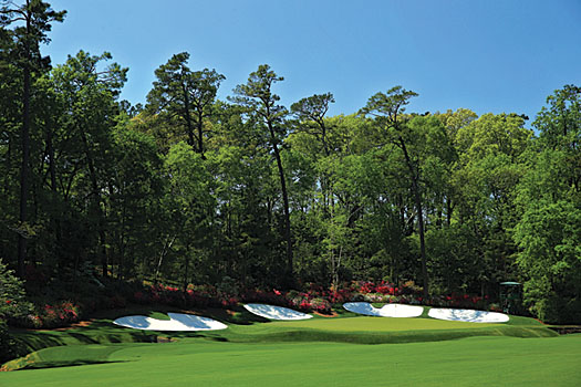 The famous par- 5 13th at Augusta National as seen today