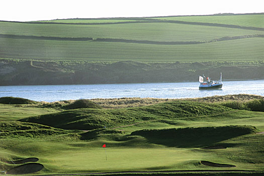 The Camel Estuary forms an idyllic backdrop at St Enodoc's 15th hole