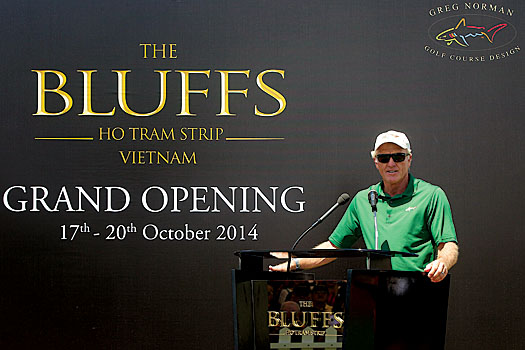 Greg Norman officially opens the course