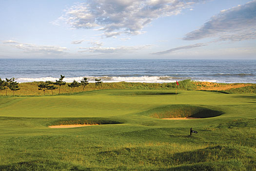 The green at the par-4 seventh at Tiger Beach Golf Links