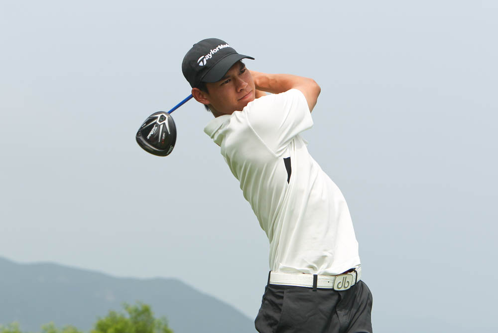 Matthew Cheung in action during the Asia-Pacific Amateur Championship at Clearwater Bay