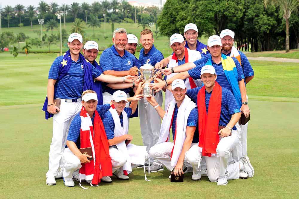 Team Europe, skippered by Darren Clarke who will lead the European side at Ryder Cup later in the year, hammered Team Asia in Malaysia last month