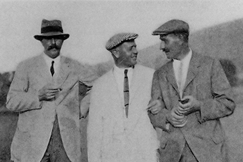 Ted Ray, Alex Smith and Harry Vardon at an event at Shawnee-on-the-Delaware