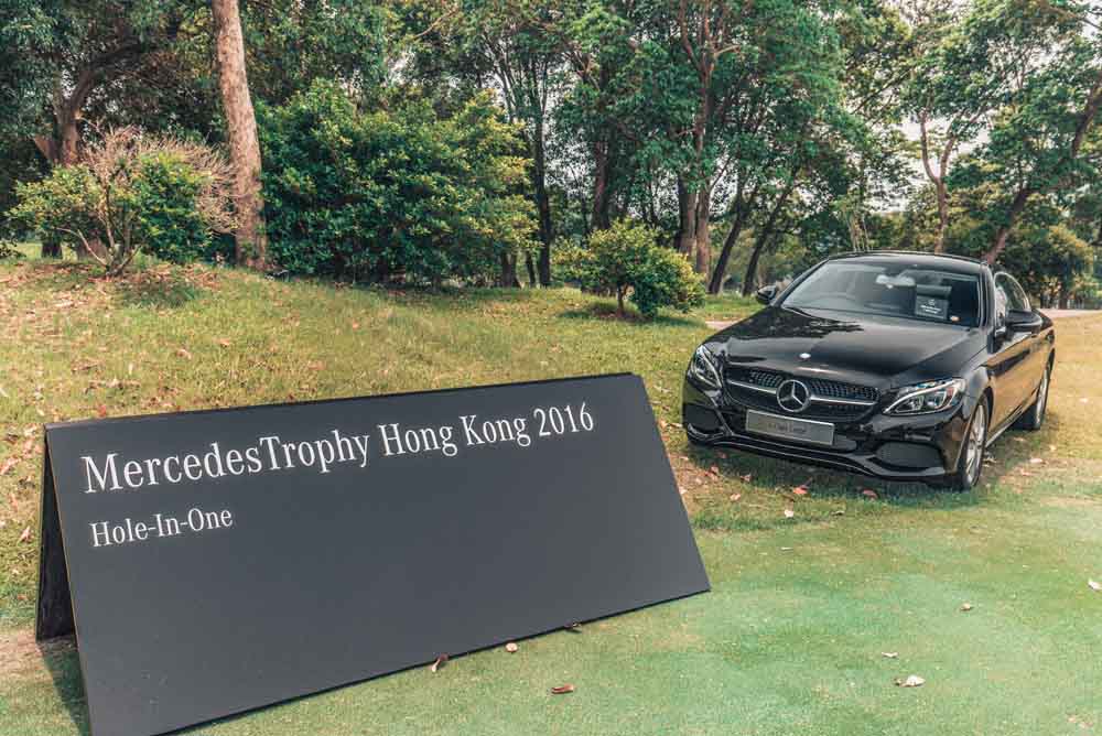 A Mercedes-Benz C200 Coupe was up for grabs to anyone who could make a hole-in-one