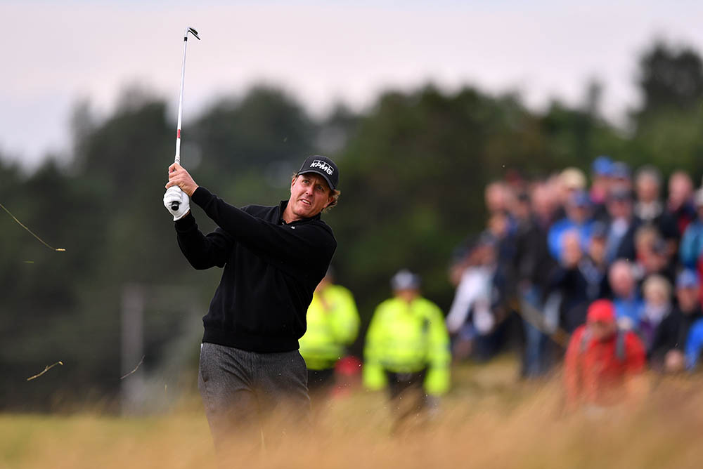 Mickelson was looking for his second Claret Jug after his victory at Muirfield in 2013
