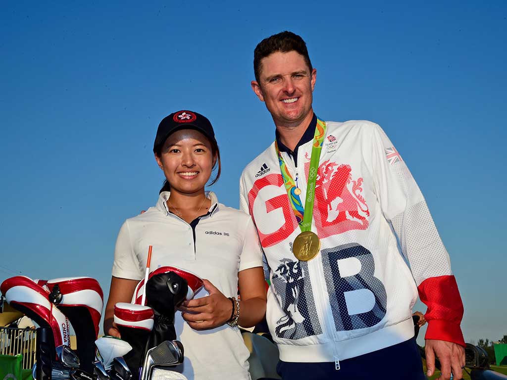 Tiffany with Olympic gold medalist Justin Rose