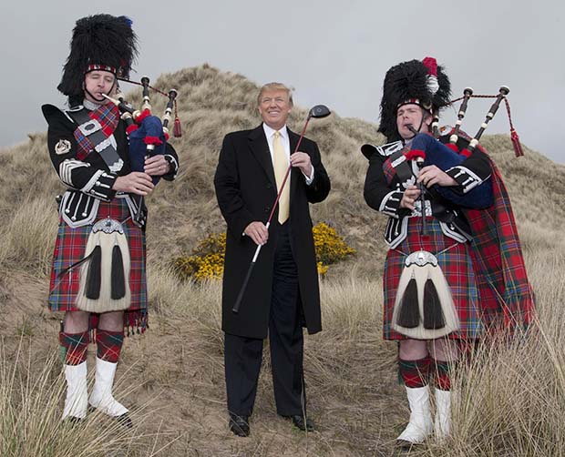 Trump and the bagpipers