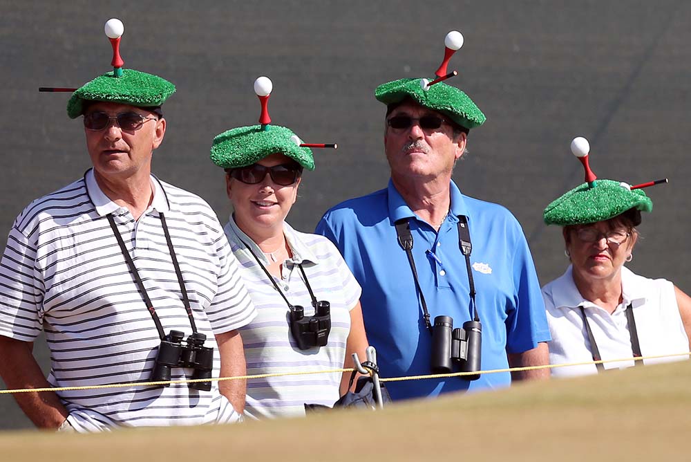 Spectators attend the second round of the 2013 Open Championship at Muirfield golf course at Gullane