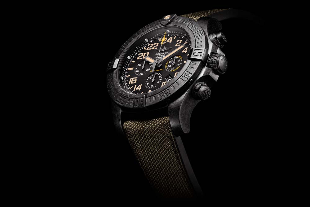 The Avenger Hurricane Military is powered by Manufacture Breitling Caliber B12