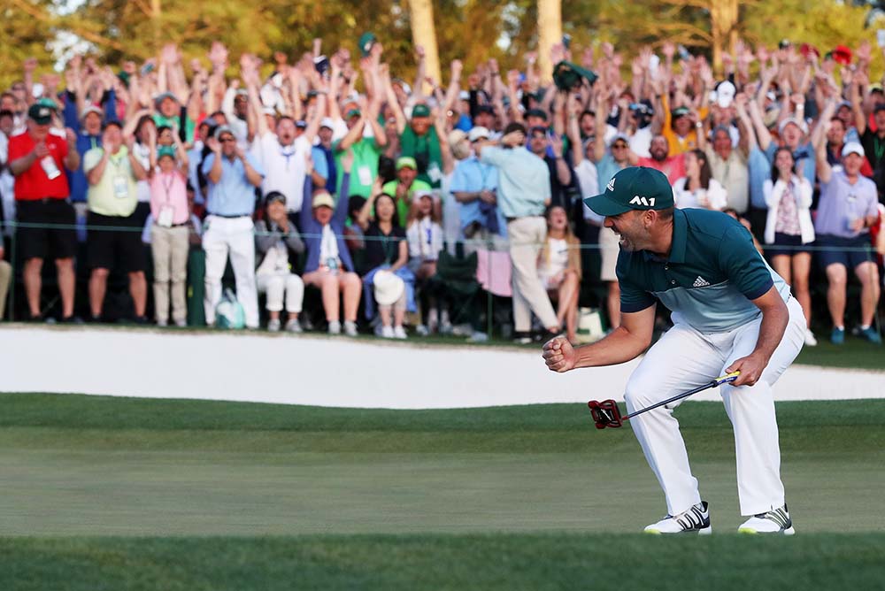 Sergio Garcia needed two putts for par to win on the first extra hole, instead made the birdie putt