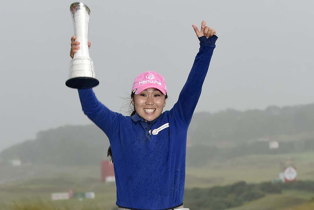 Korea's In-Kyung Kim celebrates her victory in the 2017 Women's British Open Golf Championship