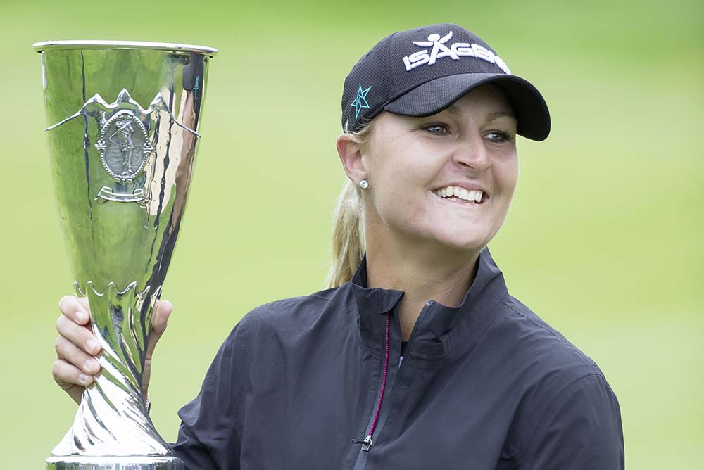 Anna Nordqvist with the trophy at the Evian Championship 2017