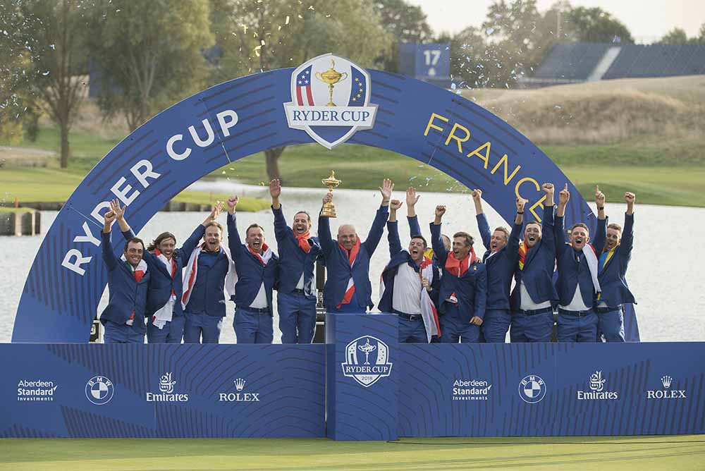 European Team celebrates winning the 2018 Ryder Cup