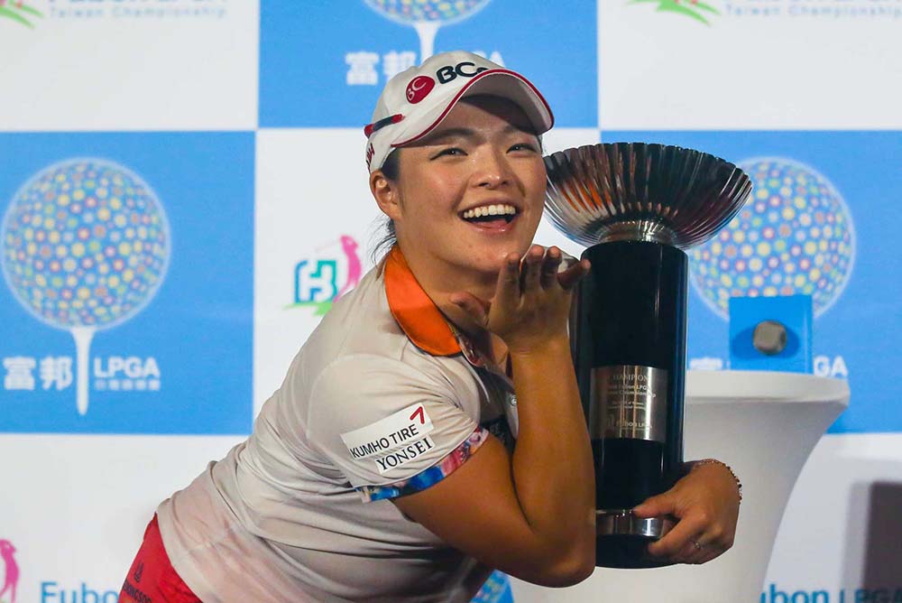 Ha Na Jang celebrates her third victory of the season